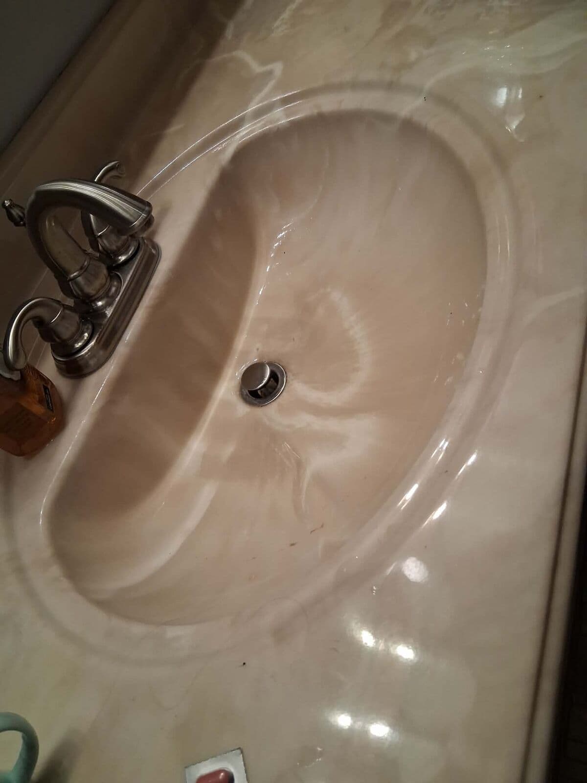 After: Bathroom sink cleaned and shining
